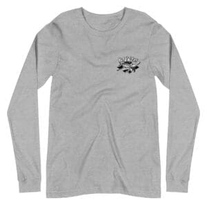 BoldWater Retro Skelly Flyer long sleeve tee in athletic heather gray.