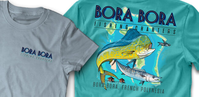borabora-fishing-charters-custom-fishing-shirt-design What Fabric and Printing Options Work Best for Custom Boating Shirts That Hold Up on Saltwater?