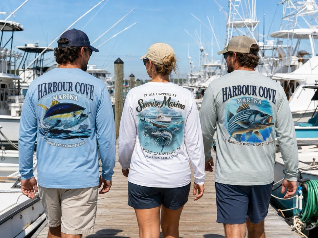 What Are the Best Custom Boating Shirts for Fishing Charter Crews and How Do You Order Them?